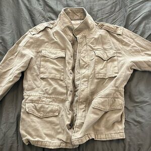 Cinch waist Lucky brand army green coat size L. Light weight.